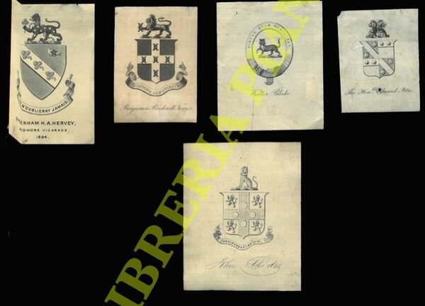 Ex libris : ARALDICA (inglesi : leoni sopra lo stemma)