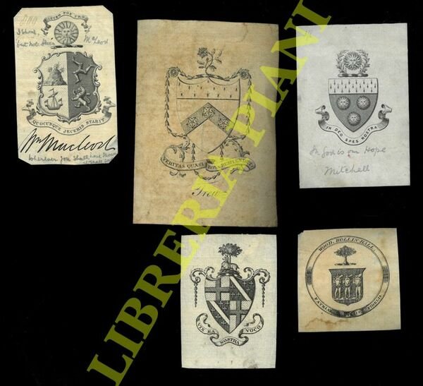 Ex libris : ARALDICA (inglesi : fiori, sole, sopra lo stemma).