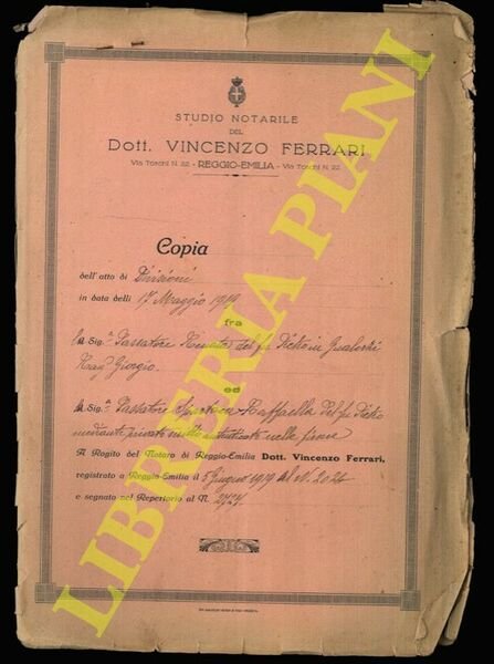 Divisione di beni ed immobili e non, in Reggio Emilia.
