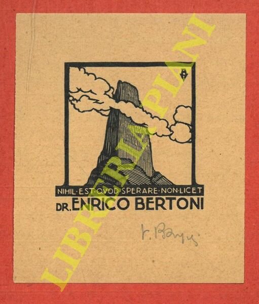 Un foglietto xilografico, anni '30, cm. 10,5 x 9,0 "Nihil … | Immagine principale