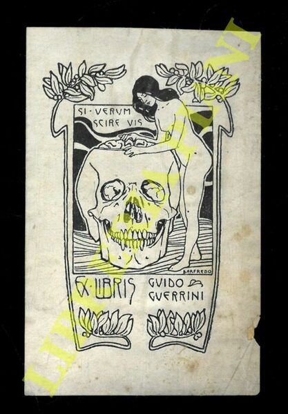 Un foglietto (teschio e donna nuda) di cm. 10 x …