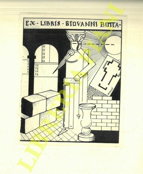 Un foglietto calcografico, 1938, per G. Botta, di cm. 12 …