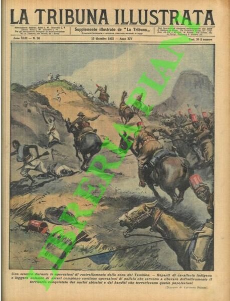 Uno scontro durante le operazioni di rastrellamento della zona del Tembien. Reparti di cavalleria indigena e leggere colonne di ascari compiono continue operazioni di polizia che servono a liberare definitivamente il territorio conquistato dai nuclei abissini e dai banditi che terrorizzano quelle popolazioni.