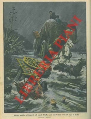 Alluvione travolge carri (presso la costa messinese).