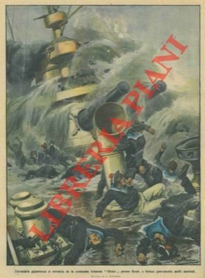 Ondata gigantesca si rovescia sulla corazzata francese "Gloire", ferendo gravemente …