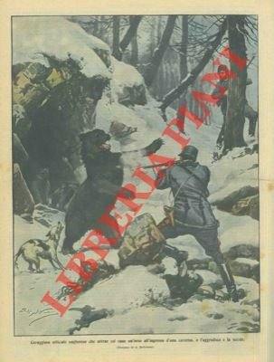 Ufficiale attrae col cane un'orsa all'ingresso d'una caverna, e la …