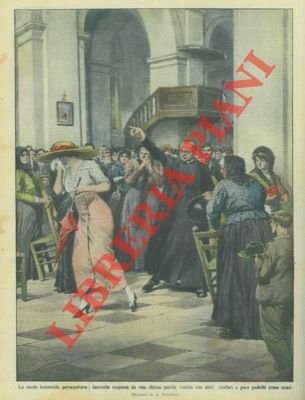 Fanciulla scacciata da una chiesa a causa dell'abito scollato.