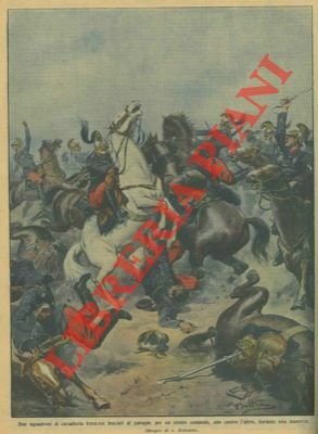 Due squadroni di cavalleria francese lanciati al galoppo, per un …