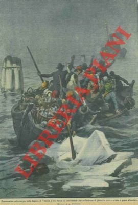 Drammatico salvataggio nella laguna di Venezia d'una barca di lattivendole …