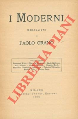 I Moderni Medaglioni. Volume Primo. Emanuele Kant. Giacomo Leopardi. Carlo …