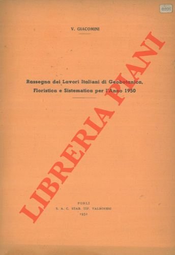 Rassegna dei lavori italiani di geobotanica floristica e sistematica per …