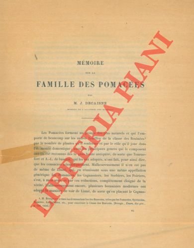 Memoire sur la famille des Pomacees.