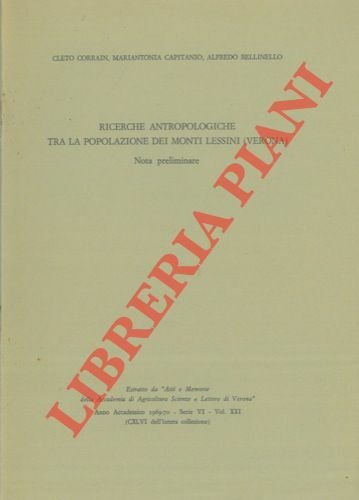Ricerche antropologiche tra la popolazione dei Monti Lessini. (Verona) Nota …