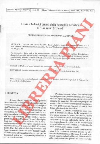 I resti scheletrici umani della necropoli neolitica di "La Vela" …