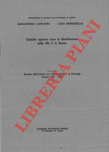 Qualche apporto circa la distribuzione della Hb S in Kenya.