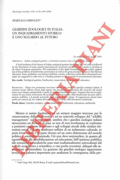 Giardini zoologici in Italia: un inquadramento storico e uno sguardo …