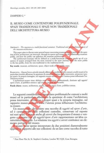Il Museo come contenitore polifunzionale. Spazi tradizionali e spazi non …