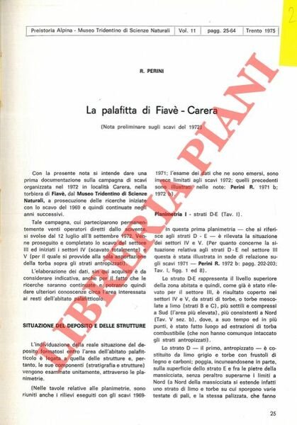 La palafitta di Fiavè - Carera (Nota preliminare sugli scavi …