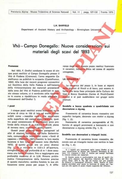 Vhò - Campo Donegallo : nuove considerazioni sui materiali degli …