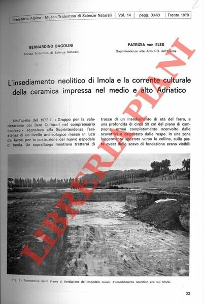 L'insediamento neolitico di Imola e la corrente culturale della ceramica …