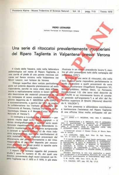 Una serie di ritoccatoi prevalentemente musteriani del Riparo Tagliente in …