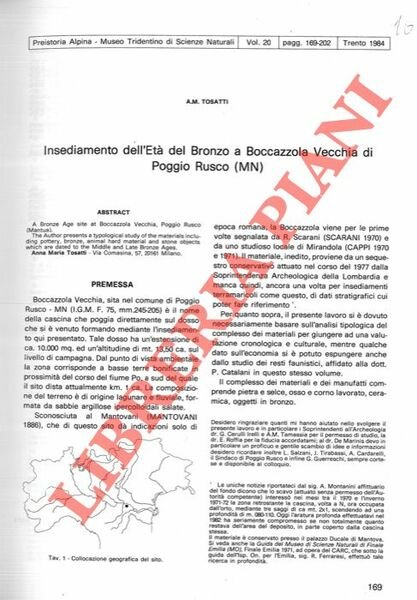 Insediamento dell'Età del Bronzo a Boccazzola Vecchia di Poggio Rusco …