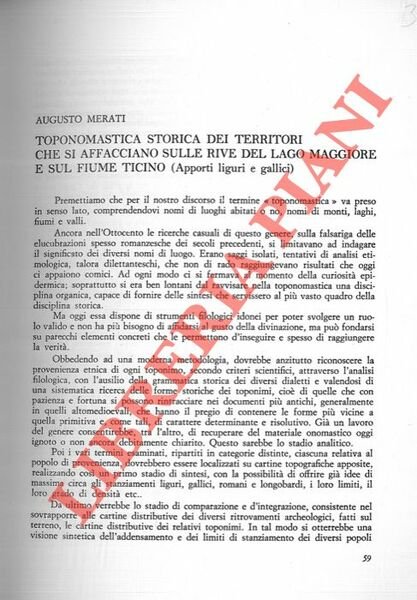 Toponomastica storica dei territori che si affacciano sulle rive del …