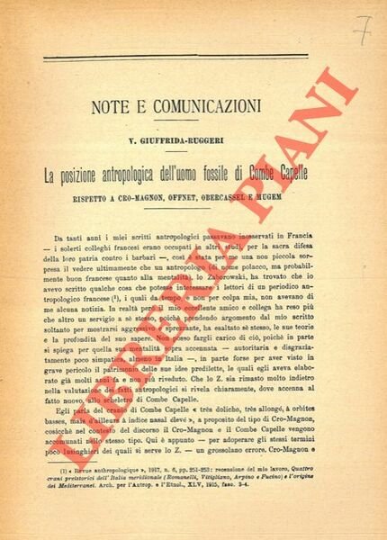 La posizione antropologica dell'uomo fossile di Combe Capelle rispetto a …