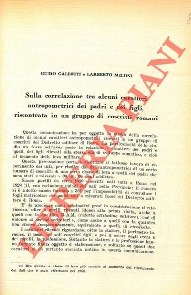 Sulla correlazione di alcuni caratteri antropometrici dei padri e dei …