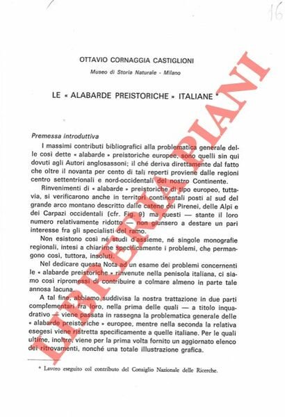 Le “alabarde preistoriche” italiane.