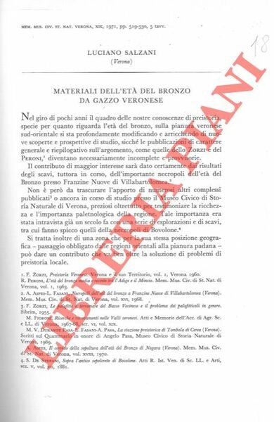 Materiali dell'Età del Bronzo da Gazzo Veronese. | Immagine principale