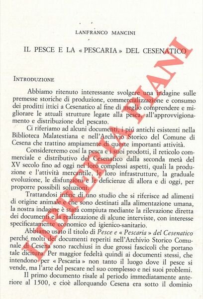 Il pesce e la “Pescaria” del Cesenatico.