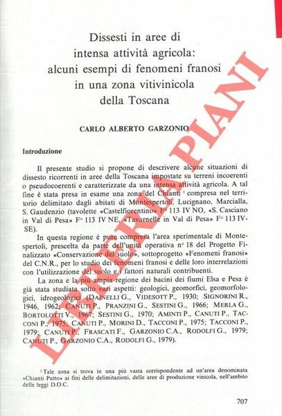 Dissesti in aree di intensa attività agricola: alcuni esempi di …