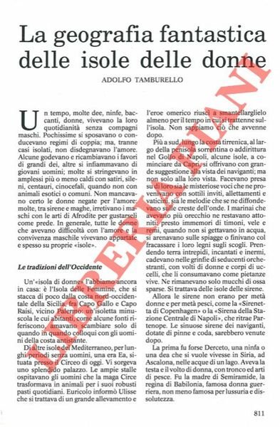 La geografia fantastica delle isole delle donne.
