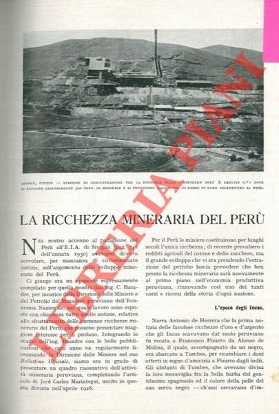 La ricchezza mineraria del Perù.