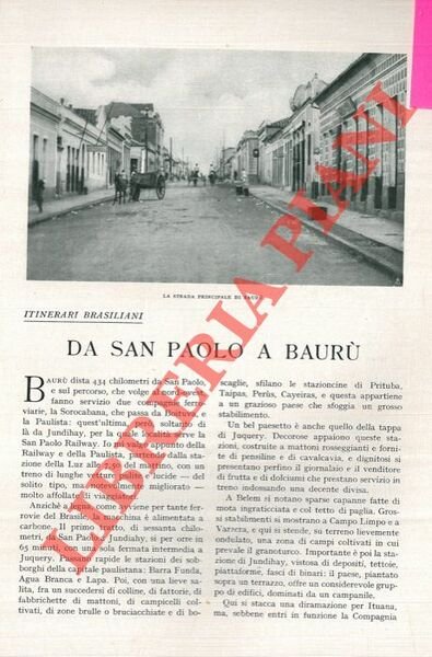 Itinerari brasiliani. Da San Paolo a Baurù.