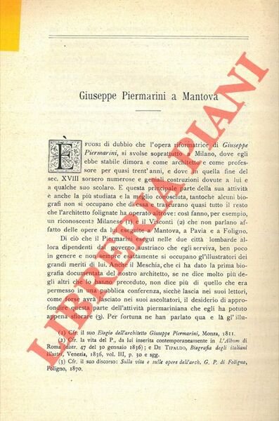 Giuseppe Piermarini a Mantova.
