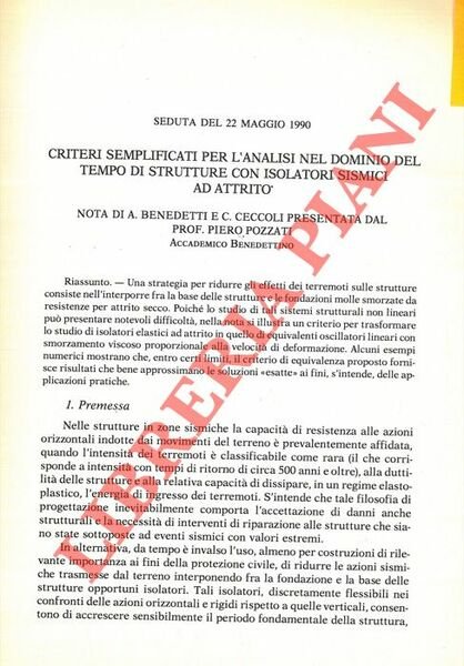 Criteri semplificati per l'analisi nel dominio del tempo di strutture …