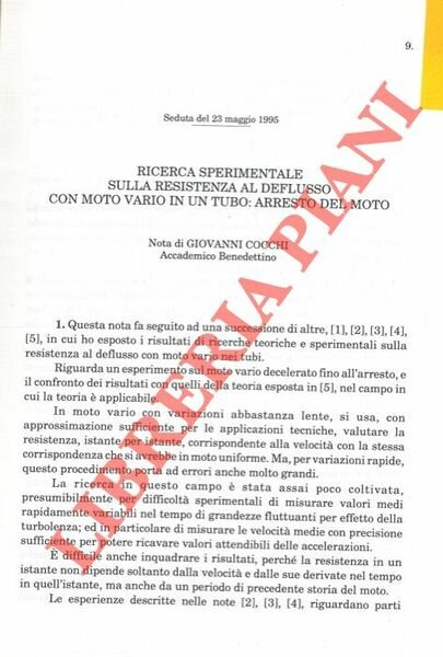 Ricerca sperimentale sulla resistenza al deflusso con moto vario in …