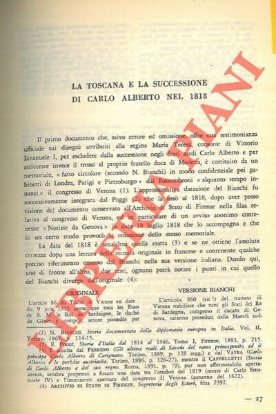 La Toscana e la successione di Carlo Alberto nel 1848.