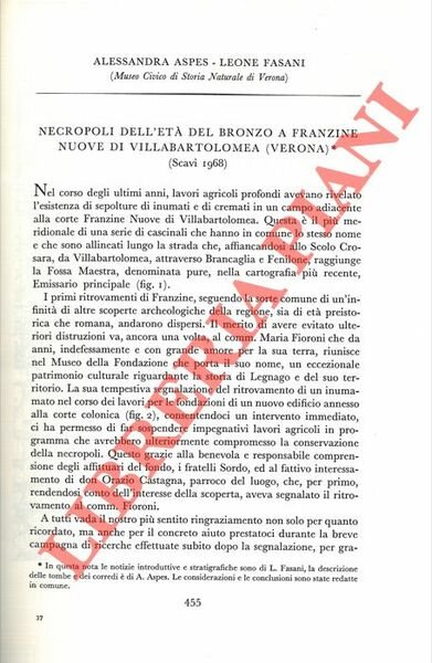 Necropoli dell'età del Bronzo a Franzine Nuove di Villabartolomea (Verona) …