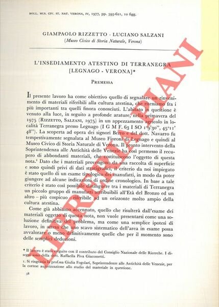 L'insediamento atestino di Terranegra (Legnago - Verona) .