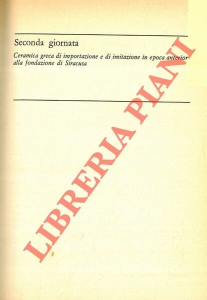 Ceramica greca d'importazione e di imitazione in epoca anteriore alla …