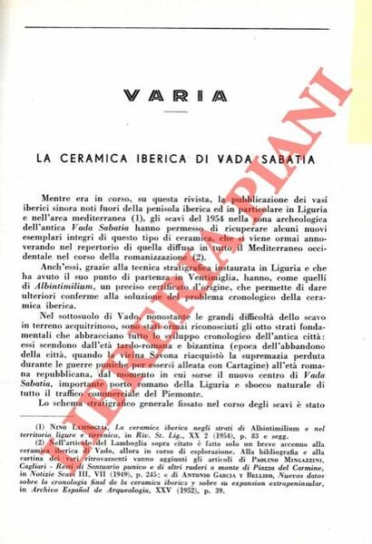 La ceramica iberica di Vada Sabatia.
