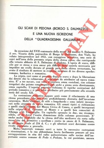 Gli scavi di Pedona (Borgo S. Dalmazzo) e una nuova …