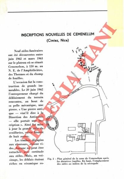 Inscriptions nouvelles de Cemenelum (Cimiez, Nice) .