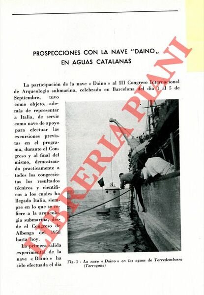 Prospecciones con la nave “Daino” en aguas catalanas.