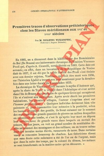 Premières traces d'observations préhistoriques chez les Slaves méridionaux aux XVIIe …