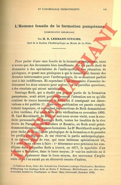 L'homme fossile de la formation pampéenne.