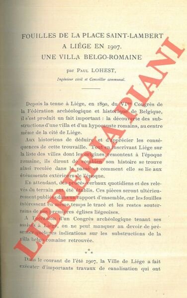 Fouilles de la Place Saint-Lambert à Liège en 1907. Une …